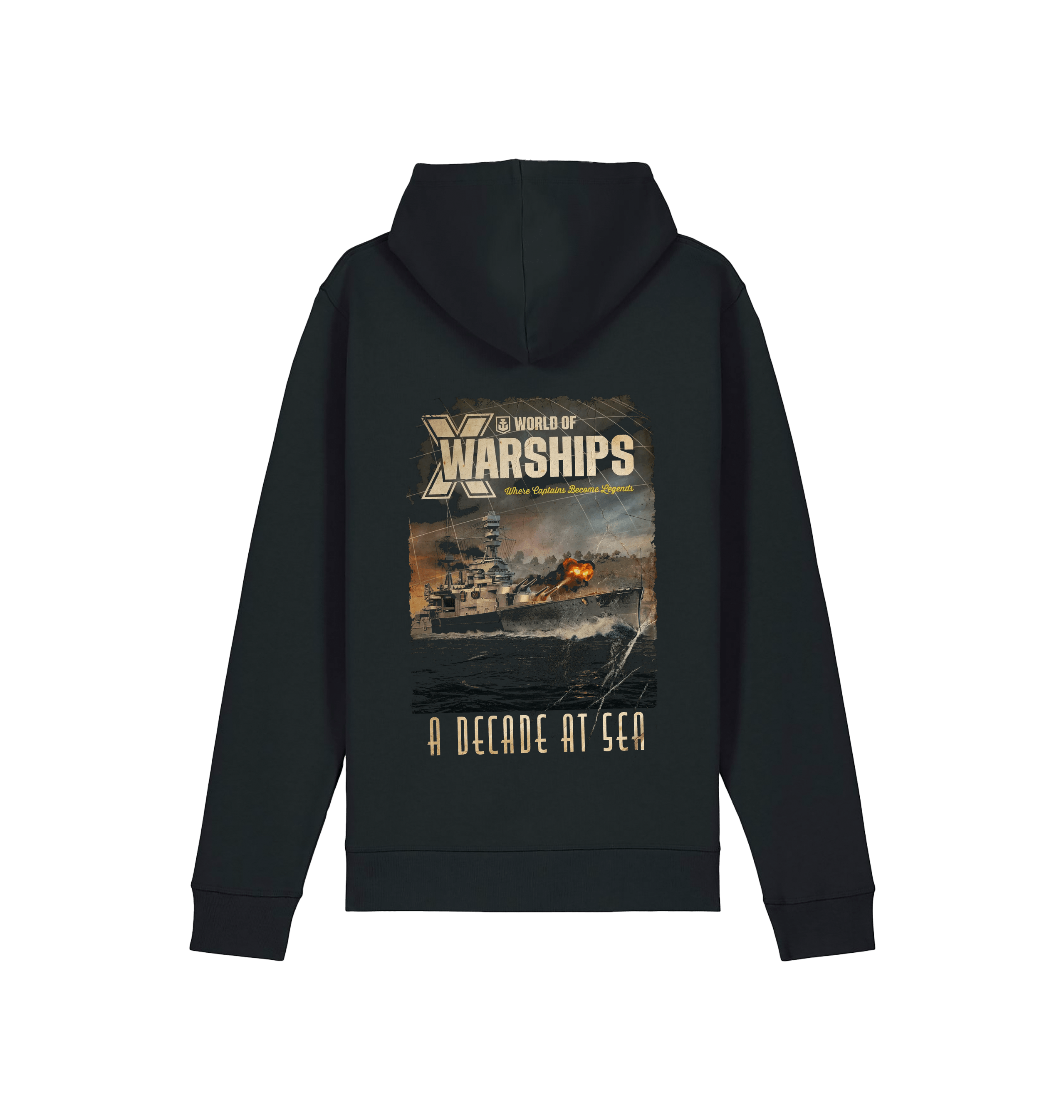 Black Printed Hoody Back